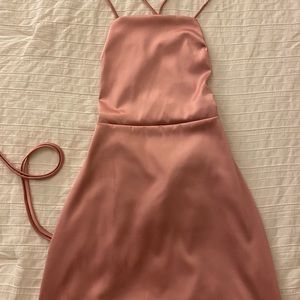 Pink satin dress